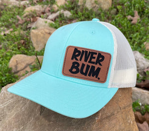 LHP0025 River Bum Leather Engraved Hat Patch 3x2