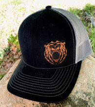 Load image into Gallery viewer, LHP0037 Bear Cut Out Leather Engraved Hat Patch- 2x2.25