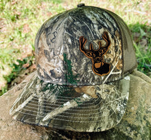 Load image into Gallery viewer, LHP0038 Whitetail Deer Head Cut Out Leather Engraved Hat Patch- 2x2.5