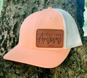 LHP0052 Love Them Anyway  Leather Engraved Hat Patch- 3x2