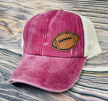 Load image into Gallery viewer, LHP0054 Game Day Football Leather Engraved Hat Patch- 2.75x