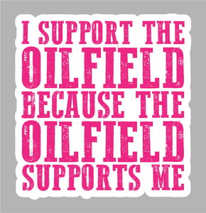 DECAL0030 I Support the Oilfield Pink