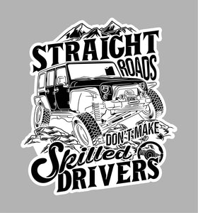 DECAL0025 Jeep Straight Roads (3 Colors)