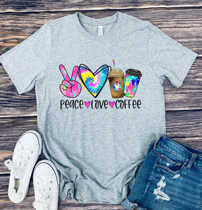 DTF0074- Peace Love Coffee