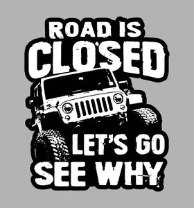 DECAL0026 Jeep Road Closed (3 Colors)