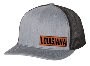 LHP0097 State Name Leatherette Hat Patch 2.75"x1"