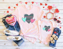 Load image into Gallery viewer, DTF0203 - Aztec Pastel Triple Hearts