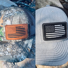Load image into Gallery viewer, LHP0001 Distressed Flag Leather Engraved Hat Patch 3&quot;x2&quot;