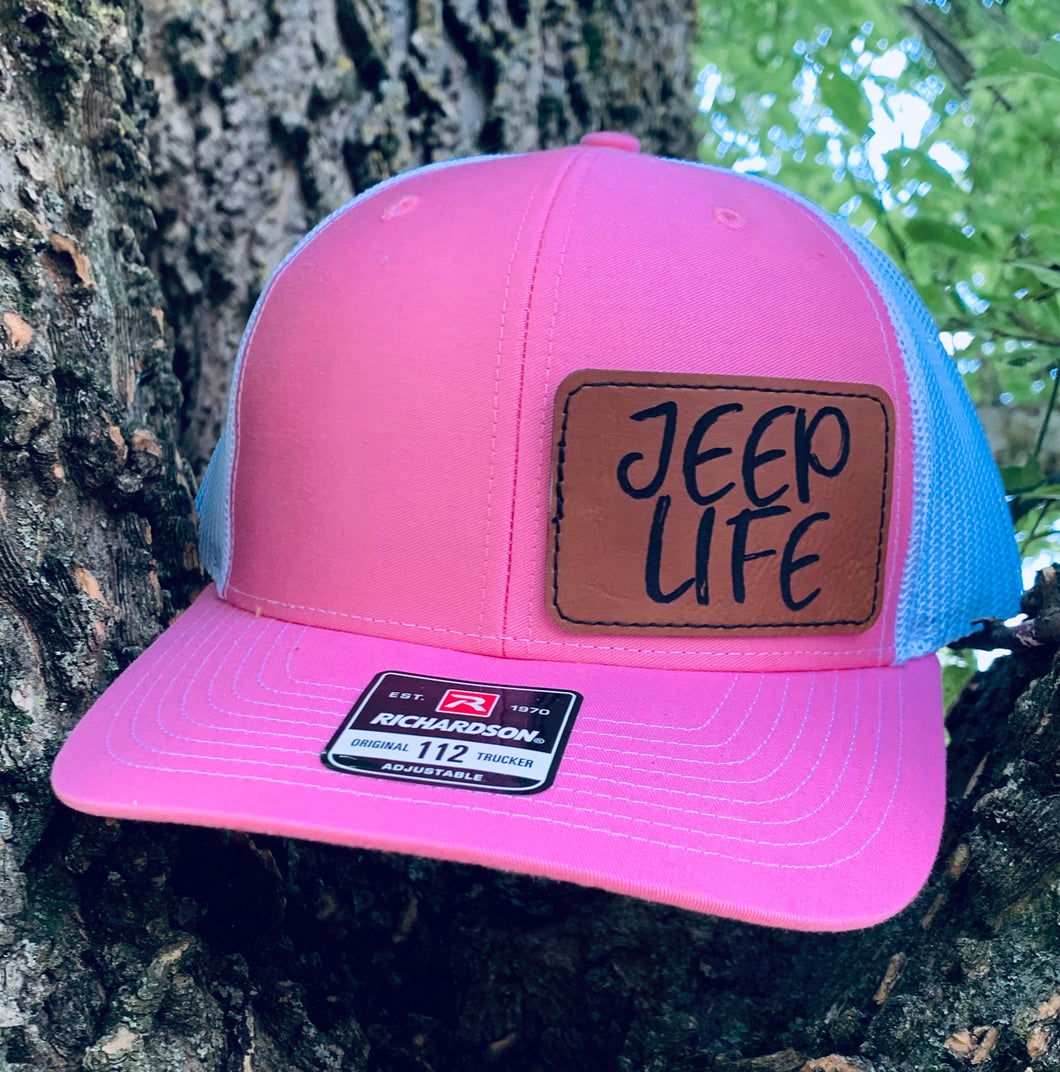 LHP0047 Jeep life  Leather Engraved Hat Patch- 3x2