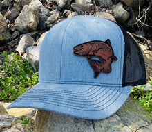 Load image into Gallery viewer, LHP0029 Trout Cut Out Leather Engraved Hat Patch 2.5x2.2