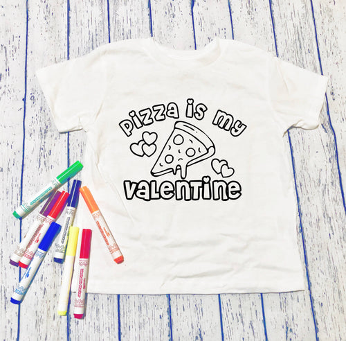 754 Youth Color It Pizza Is My Valentine